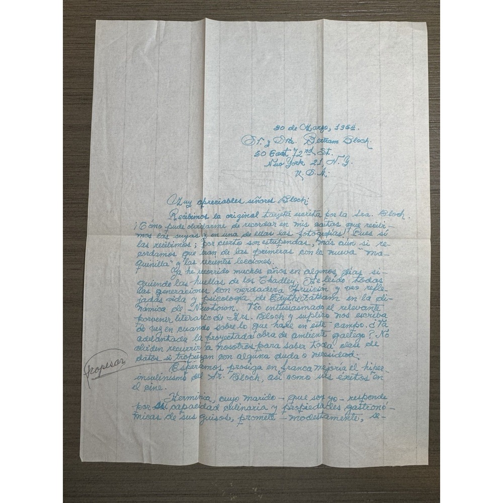 Edythe Latham Bloch x Dr. Ysidrio Valladares Letter Postcard Lot 1954-1963 - Picture 8 of 13